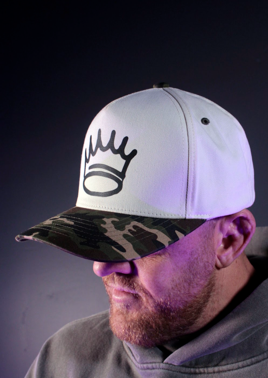 Crown 5 Panel Solid Camo Bill Hat